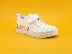 Achat chaussures Levi's Bébé Chausson Toile, vente Levis MAUI RAINBOW MINI white 0061 - Basket bebe toile