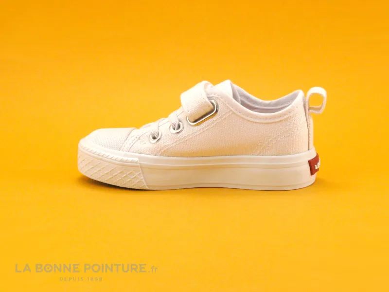 Achat chaussures Levi's Bébé Chausson Toile, vente Levis MAUI RAINBOW MINI white 0061 - Basket bebe toile