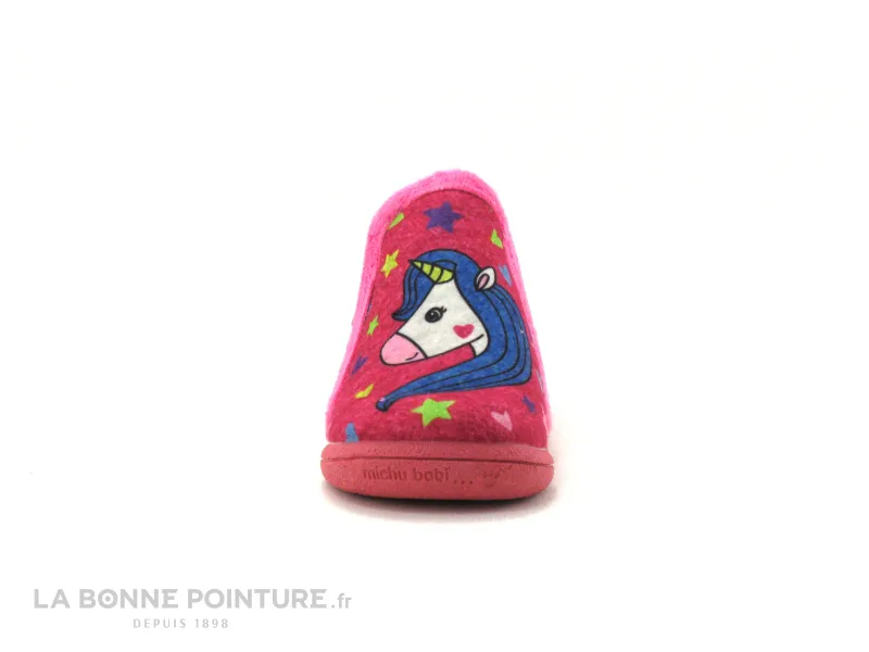 Achat chaussures Michu Shoes Bébé Chausson Toile, vente Michu Shoes 2578 - Rose Licorne - Chausson BEBE Fille