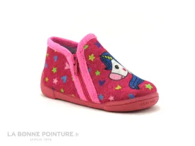 Achat chaussures Michu Shoes Bébé Chausson Toile, vente Michu Shoes 2578 - Rose Licorne - Chausson BEBE Fille