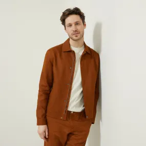 Blouson en lin col chemise Camel | Jules