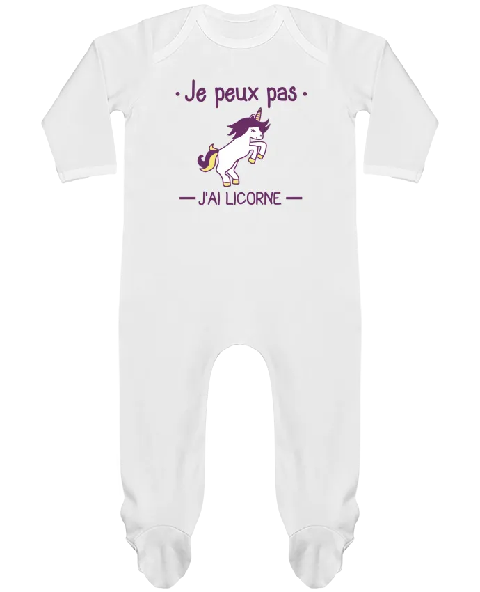 Body Pyjama Bébé Je peux pas j'ai licorne par Benichan