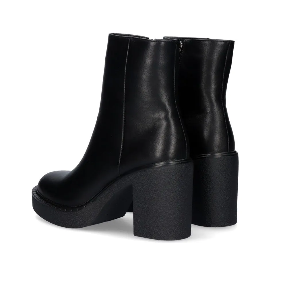 BOTTINES À TALONS W1019-B183 NOIR