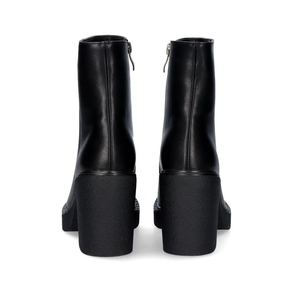 BOTTINES À TALONS W1019-B183 NOIR