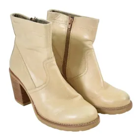 Bottines à talons haut en cuir (couleur crème) - marque Vagabond