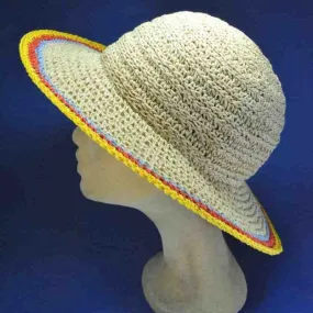 Chapeau capeline paille crochet - Achat chapeaux paille - Chapeau femme