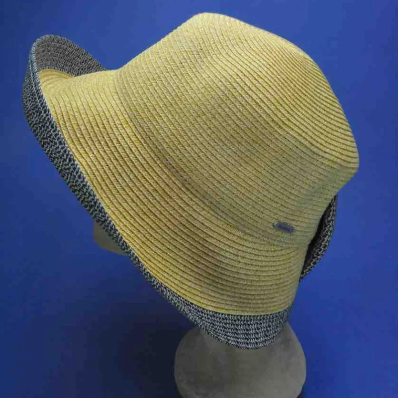 Chapeau cloche rétro, coloris naturel, anti UV UPF 50+ | Chapeau femme