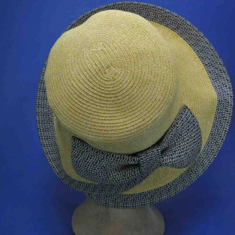 Chapeau cloche rétro, coloris naturel, anti UV UPF 50+ | Chapeau femme