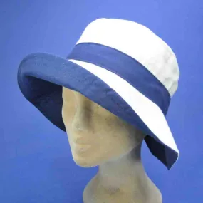 Chapeau de plage à grands bords, couleur marine | Chapeau été femme