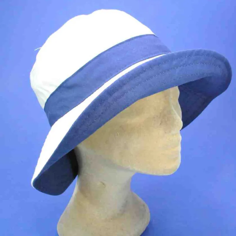 Chapeau de plage à grands bords, couleur marine | Chapeau été femme