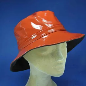 Chapeau de pluie imperméable PVC couleur brique | Chapeau pour femme