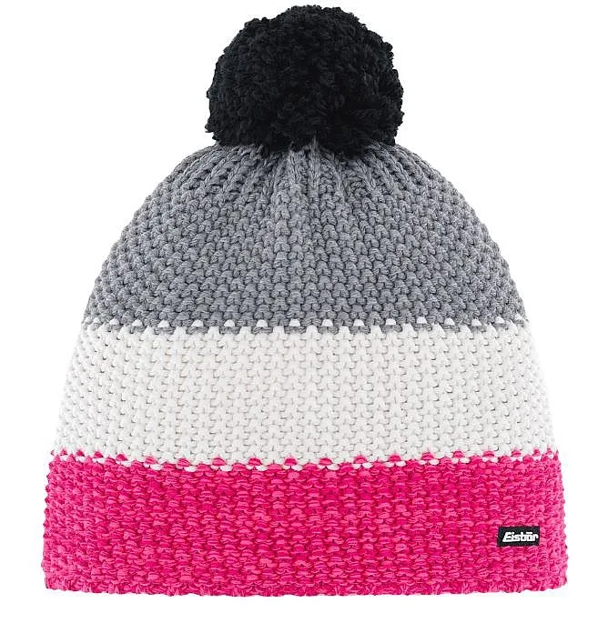 chapeau Eisbär Star Pompon MÜ - 142/Pinkmeliert/White/Graumele