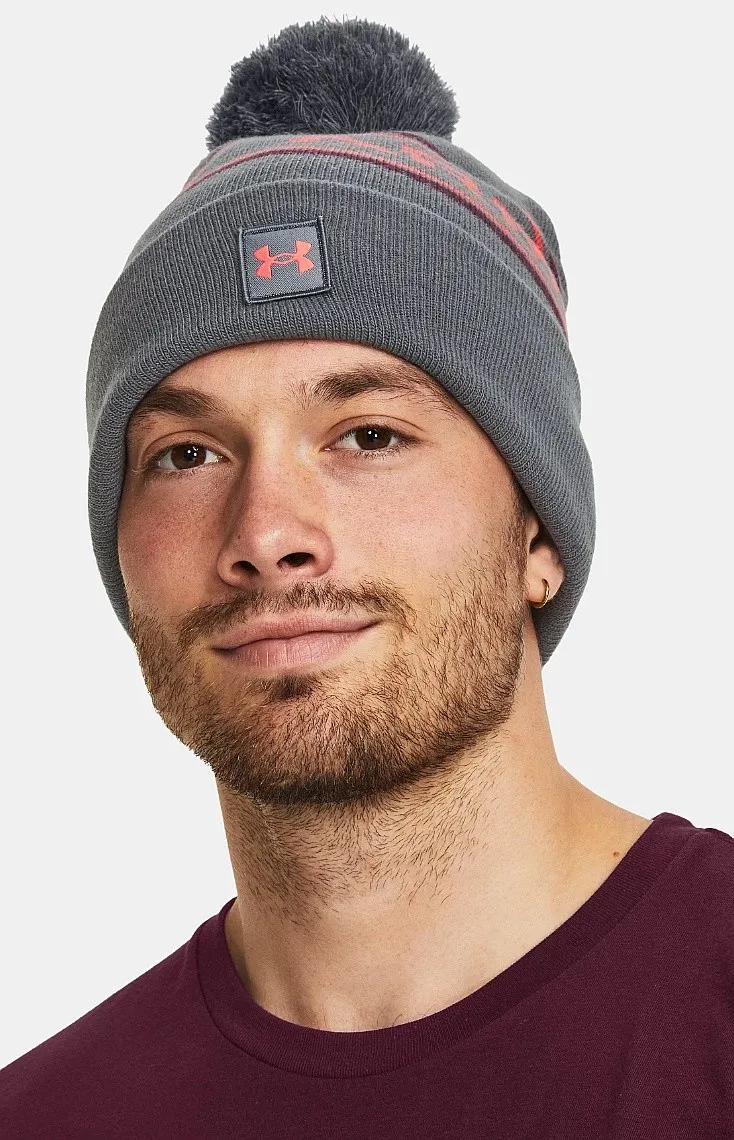 chapeau Under Armour Halftime Pom - Pitch Gray/Dark Maroon/Venom Red - men´s