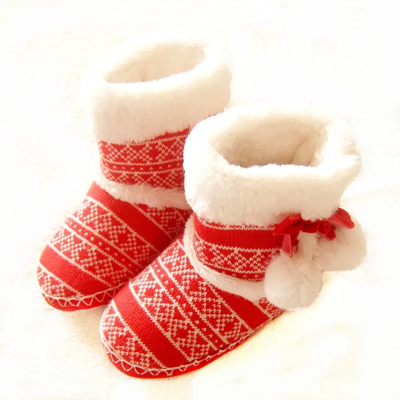 Chaussette chausson de Noël rouge fille