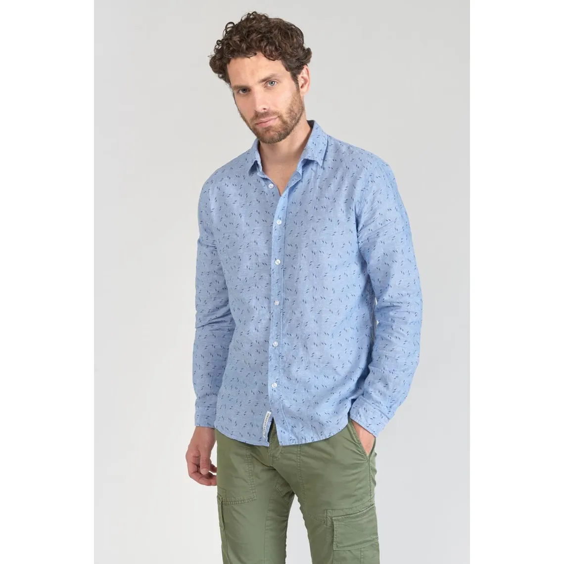 Chemise ARPE bleu en lin Le Temps des Cerises - Chemise Homme sur MenCorner