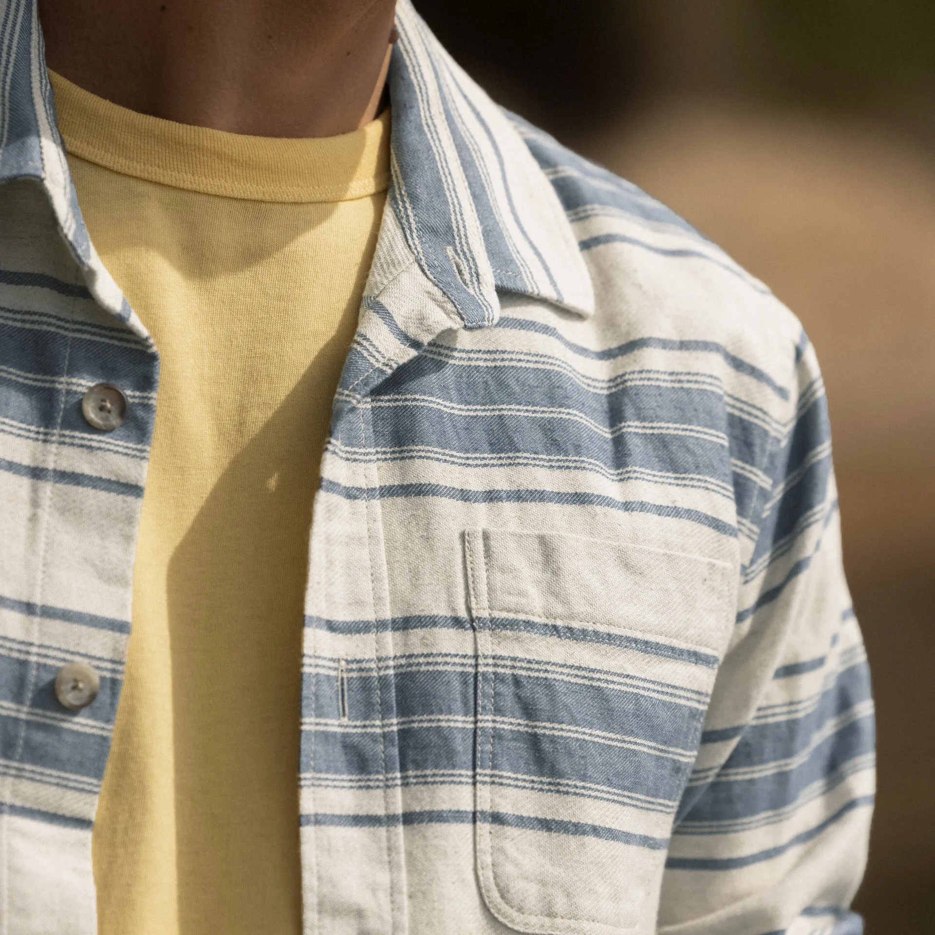 Chemise bleu marine & écru SIGNY - FAGUO