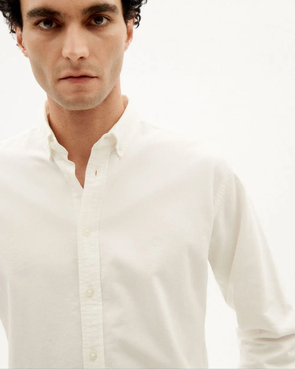 Chemise classique en coton bio | blanc "sol white ant shirt snow white" homme