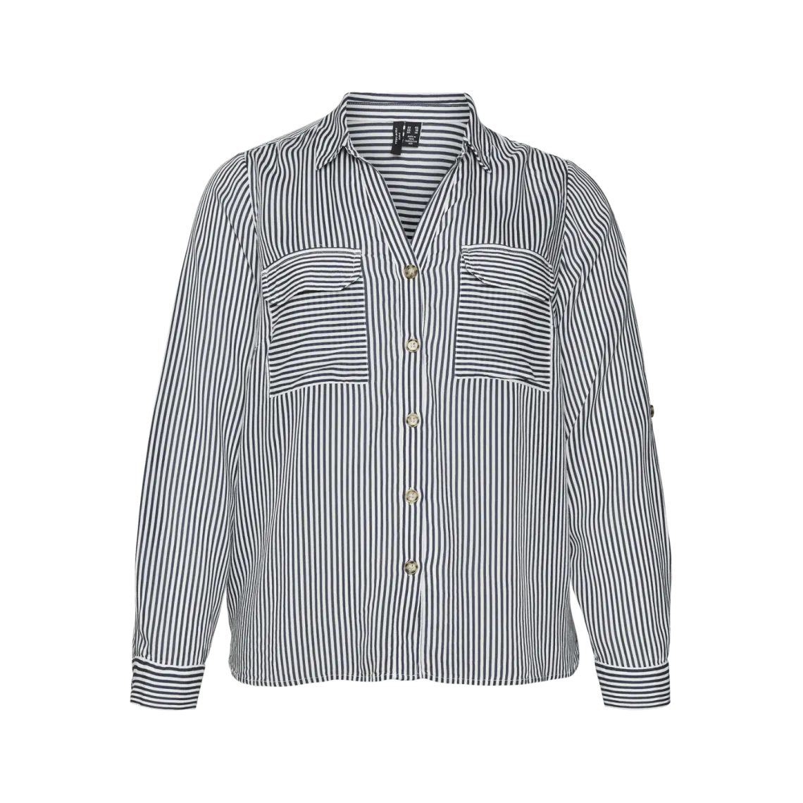 Chemise col chemise manches avec revers manches longues blanc en viscose Hope | 3 Suisses