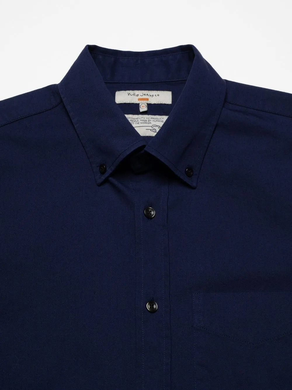 Chemise en coton bio | bleu "john bd standard shirt blue" homme