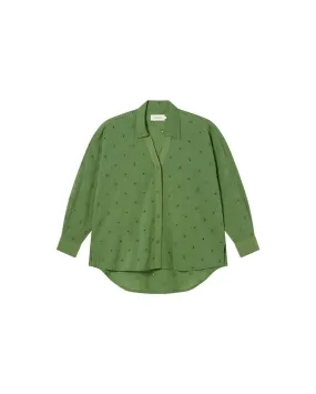 Chemise en coton bio | vert "cactus shiffli margaret blouse" femme