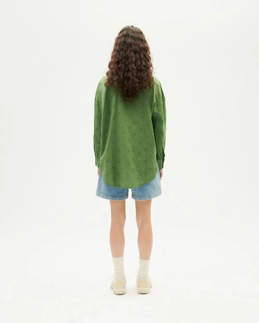 Chemise en coton bio | vert "cactus shiffli margaret blouse" femme