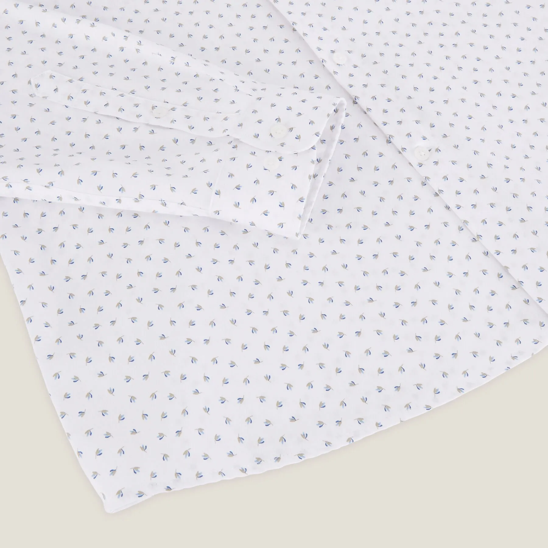 Chemise en coton imprimé géométrique Blanc | Jules