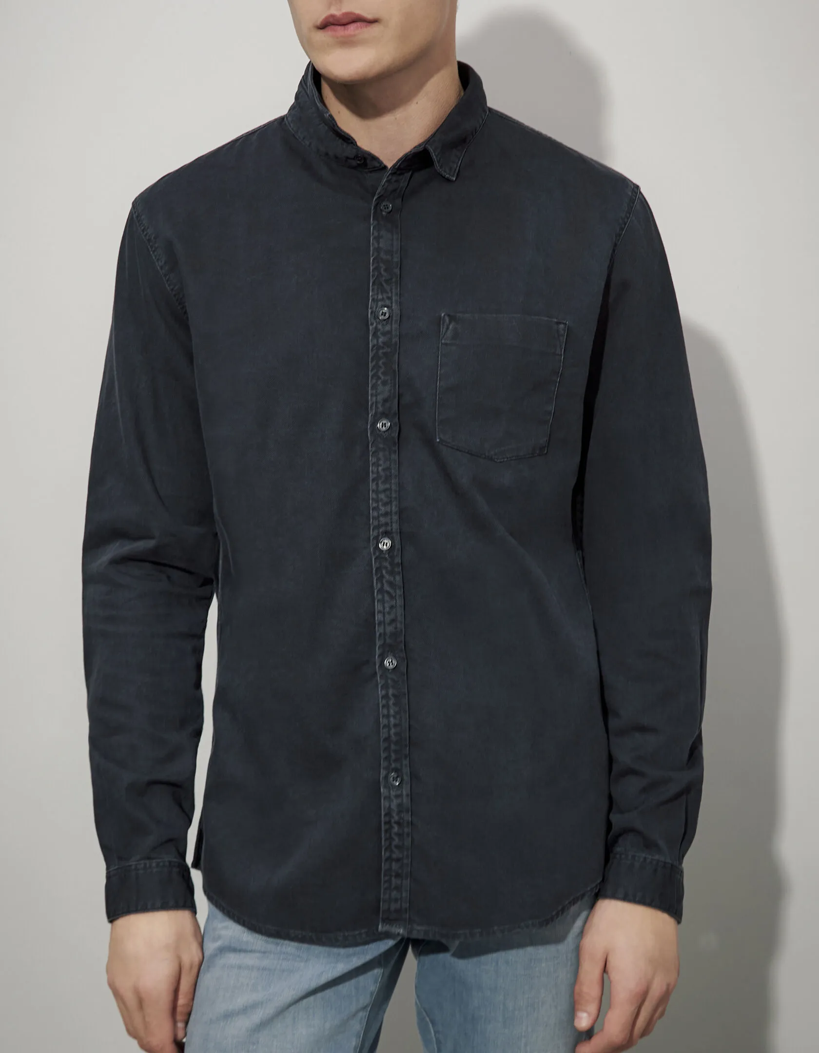 Chemise en denim REGULAR noire Homme