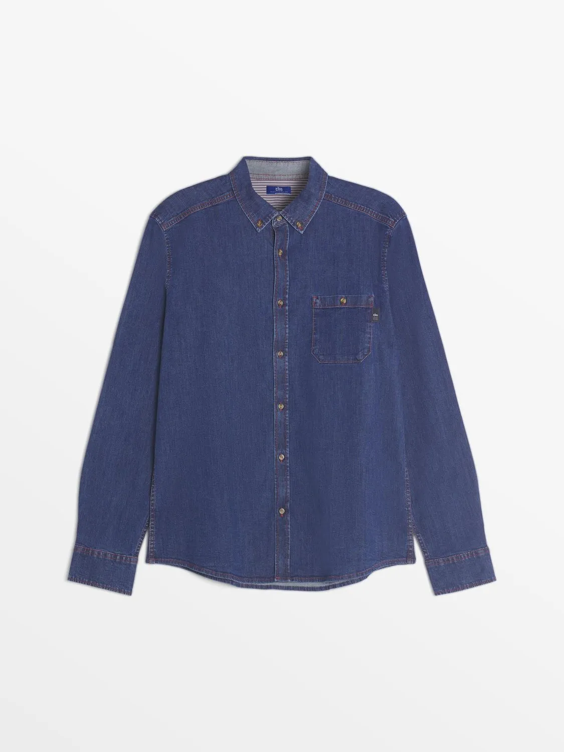 Chemise Homme En Denim Bleu tbs