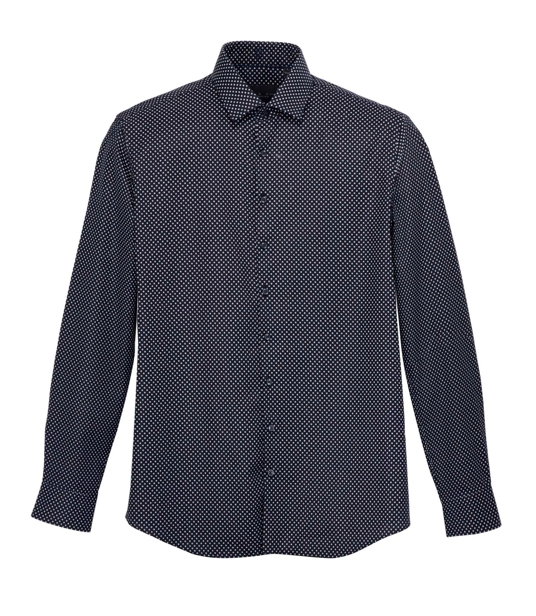 Chemise micro motifs noir 