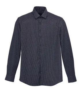 Chemise micro motifs noir Samuel