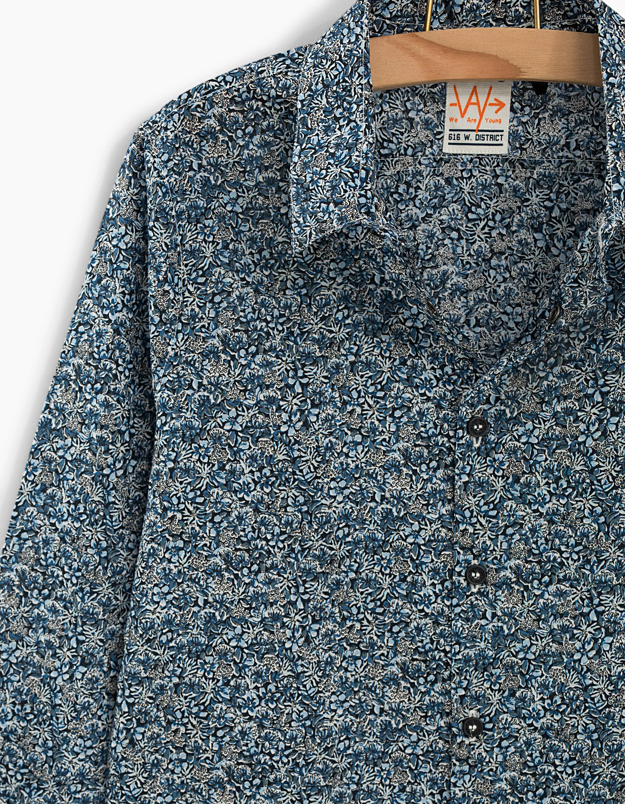 Chemise navy Liberty® à motifs fleurs garçon