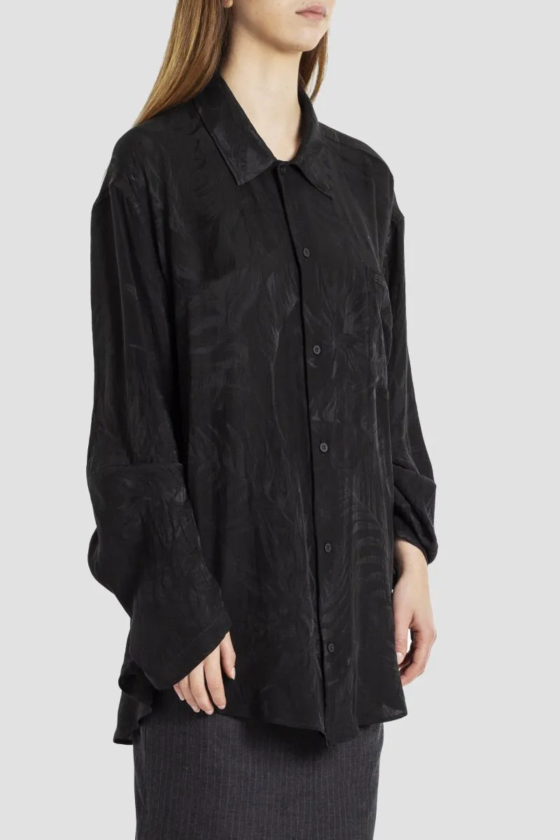 Chemise noire en soie