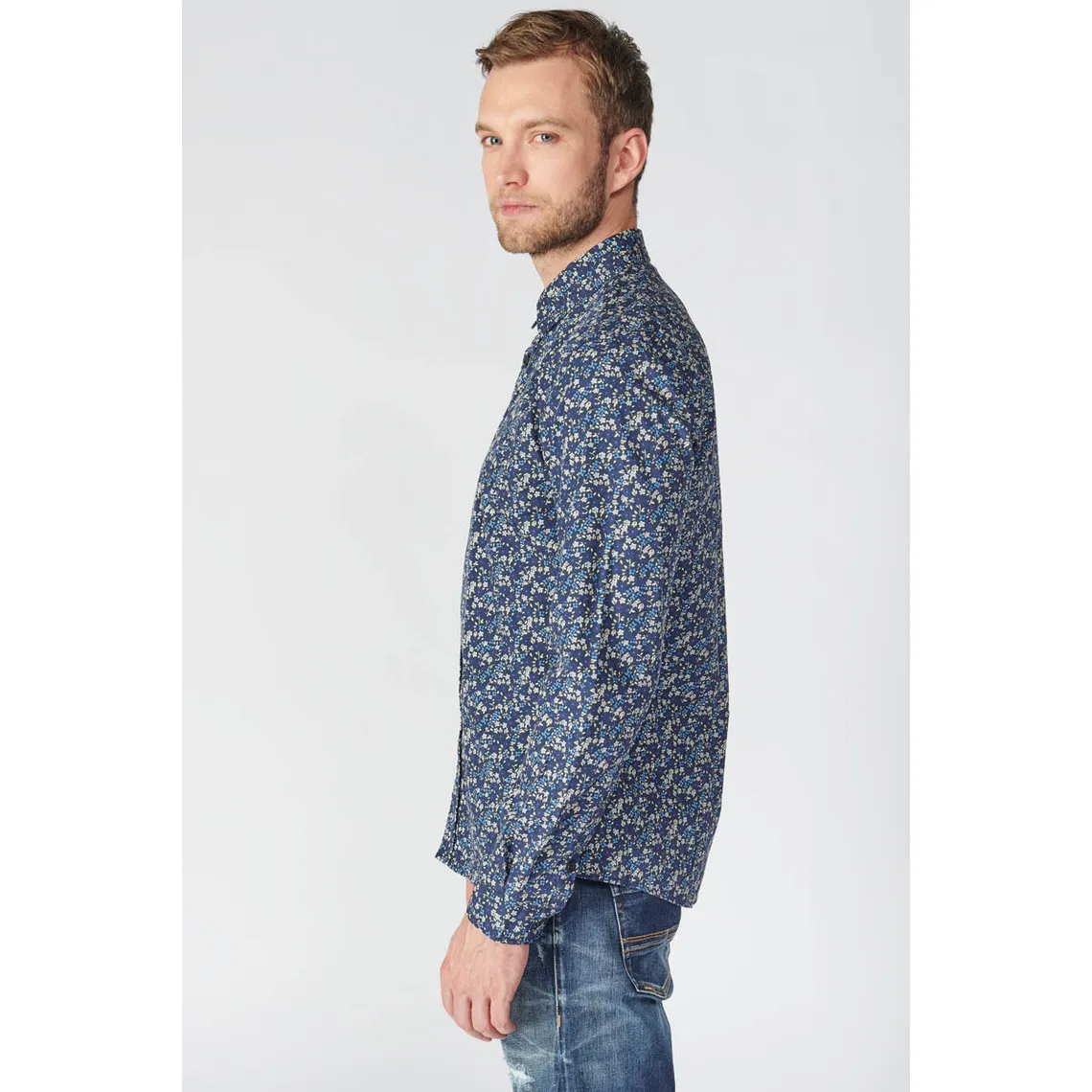 Chemise PASTER bleu en coton Le Temps des Cerises - Chemise Homme sur MenCorner