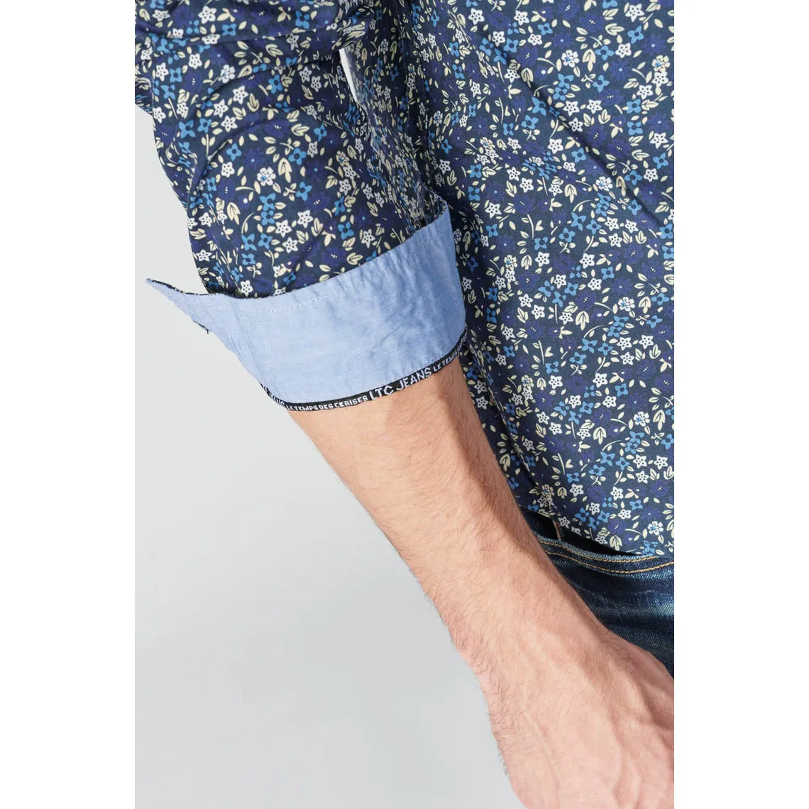 Chemise PASTER bleu en coton Le Temps des Cerises - Chemise Homme sur MenCorner