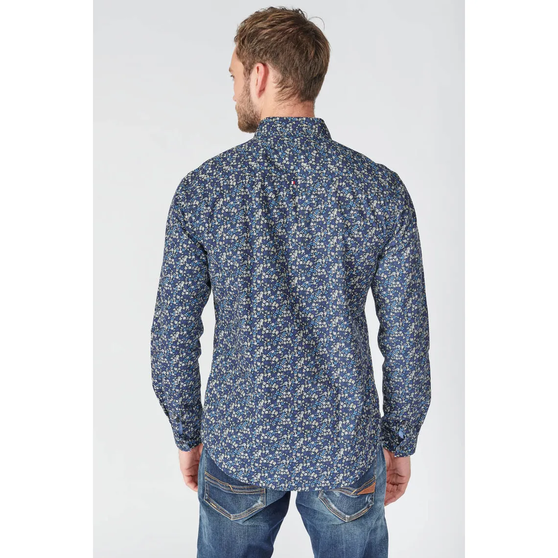 Chemise PASTER bleu en coton Le Temps des Cerises - Chemise Homme sur MenCorner