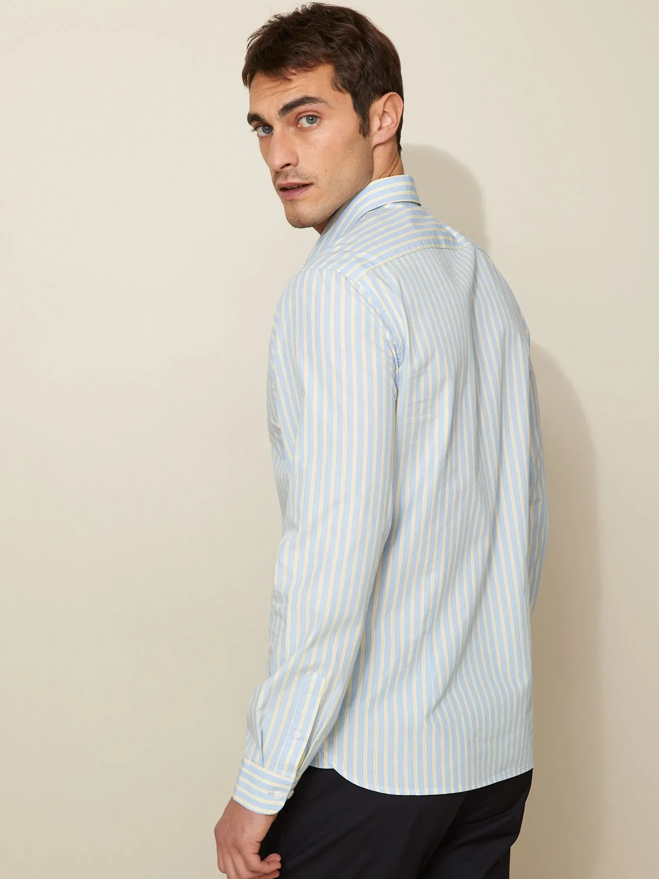 Chemise rayures tricolores Slim Fit homme