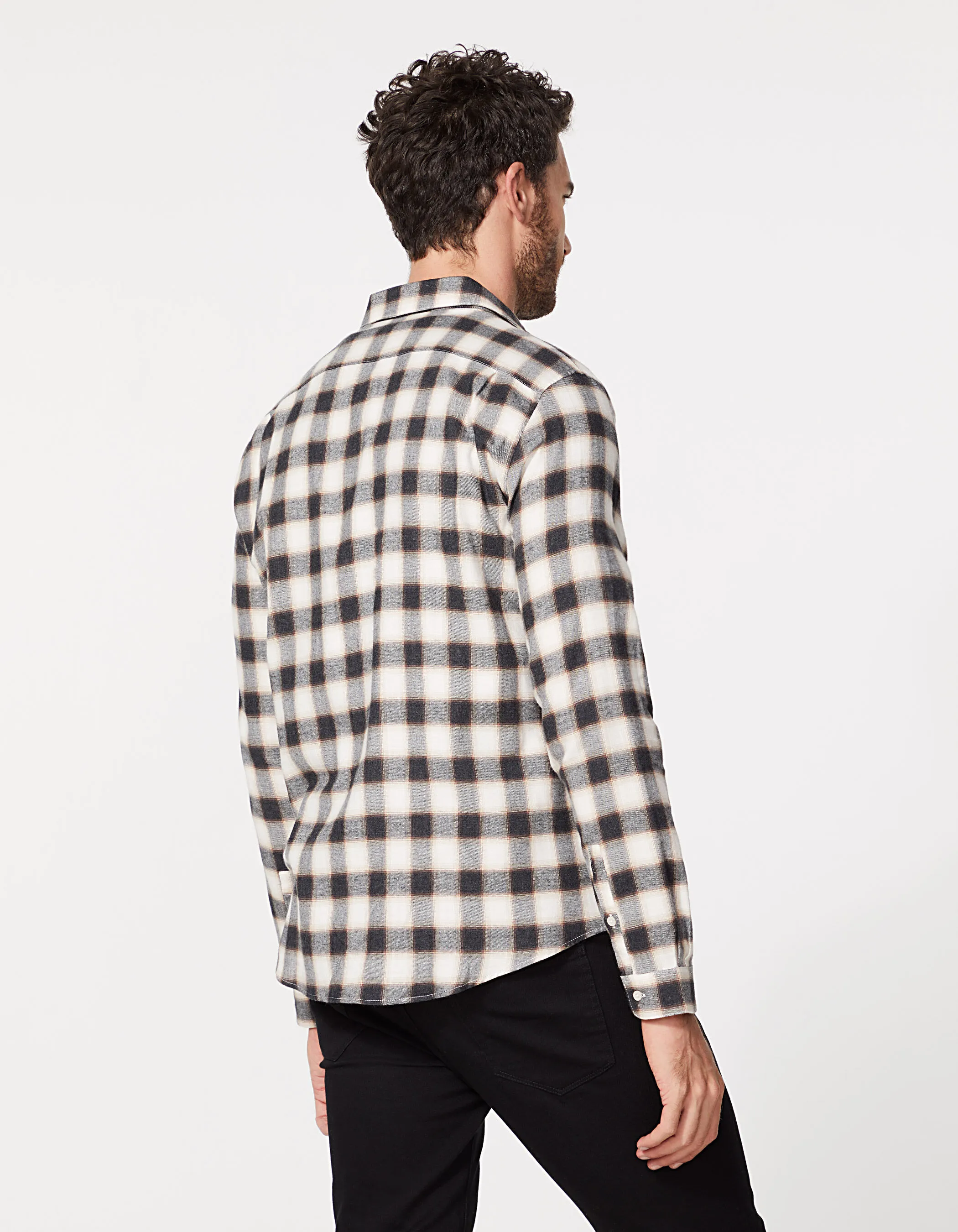 Chemise REGULAR noire à carreaux Homme