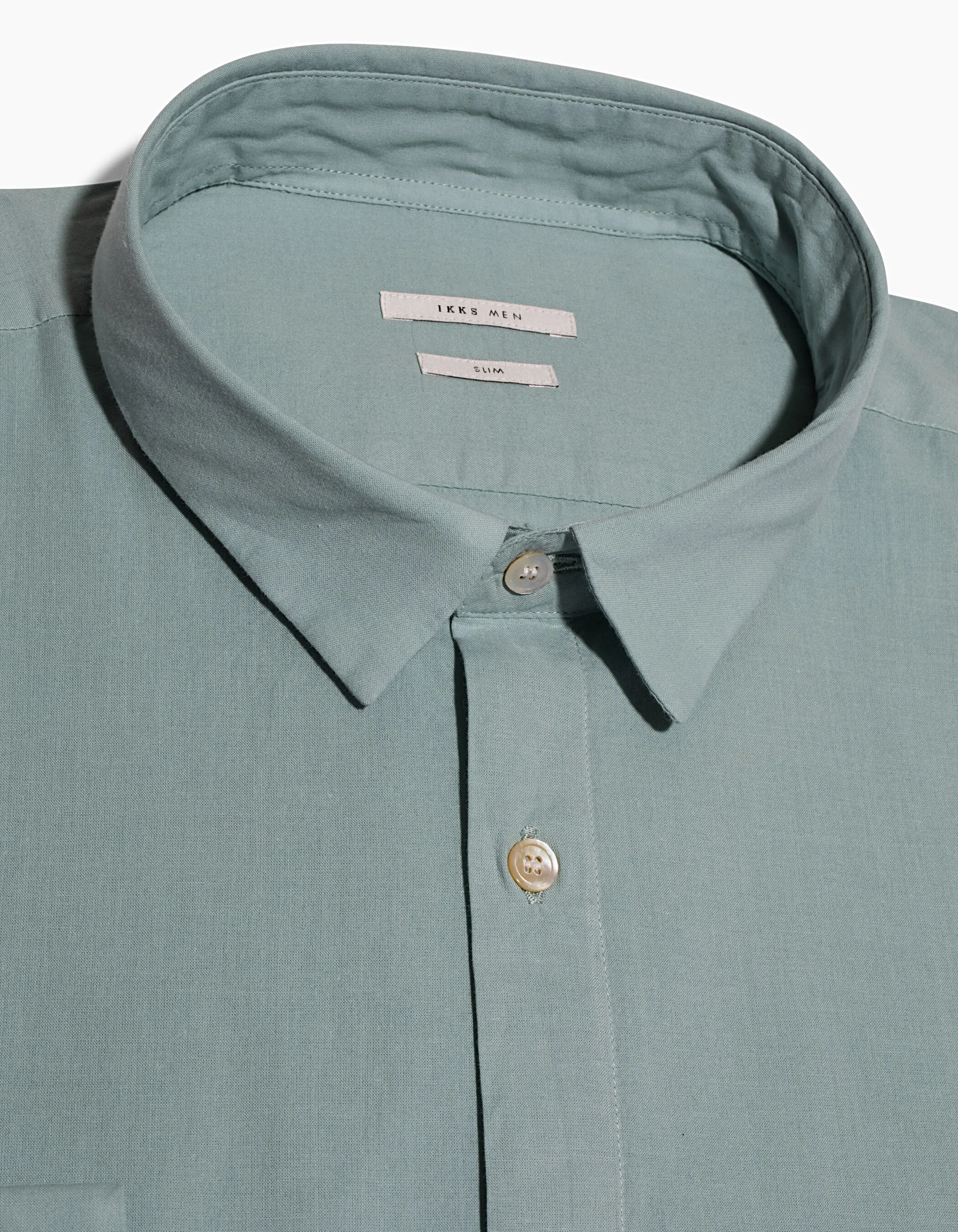 Chemise slim bleu turquoise en voile Homme