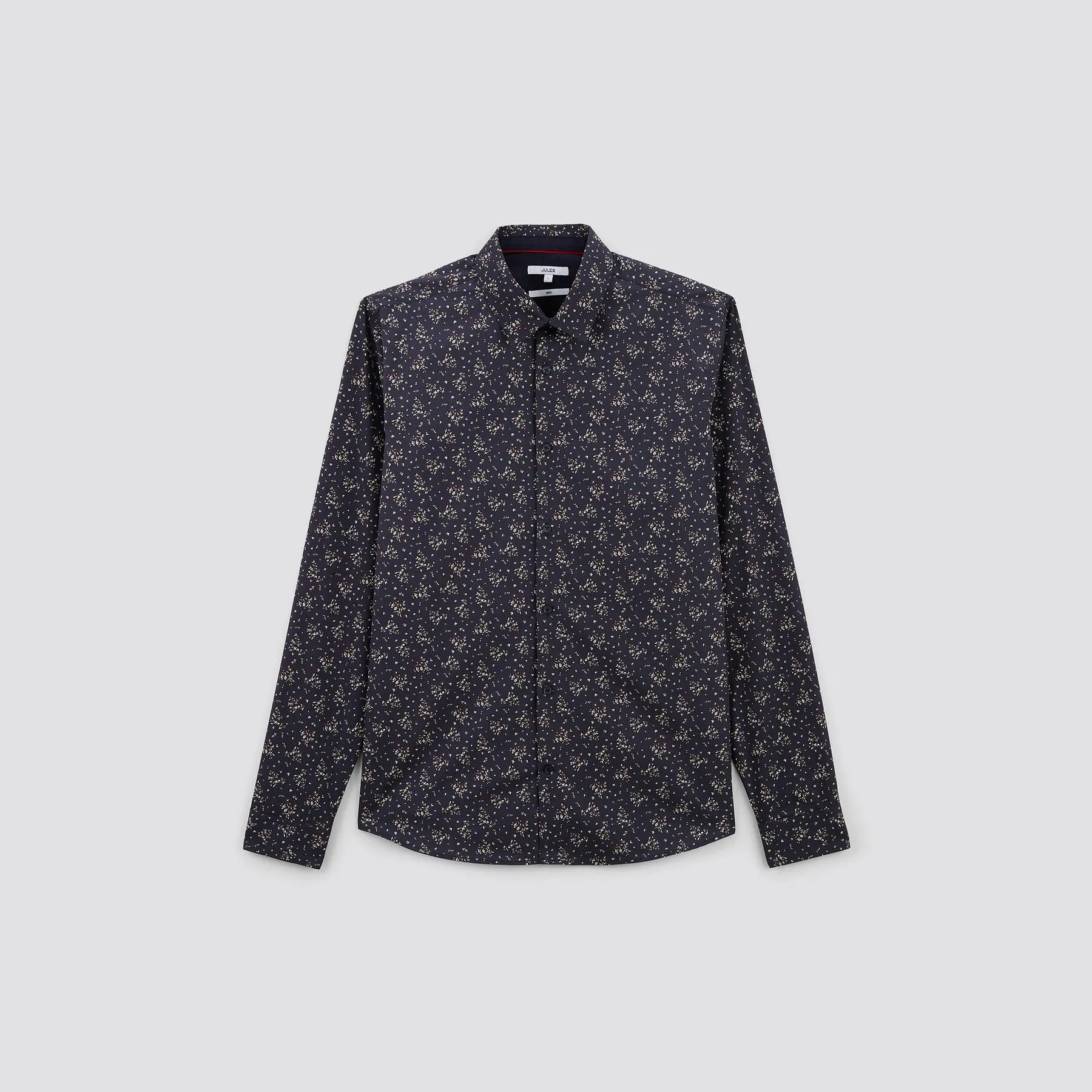 Chemise slim imprimé floral en coton Bleu foncé | Jules