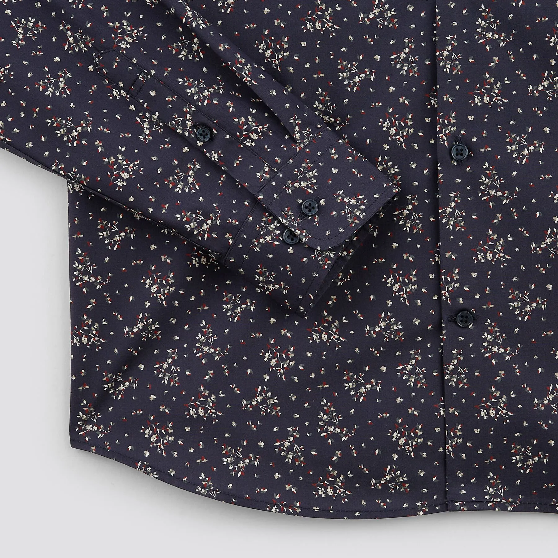 Chemise slim imprimé floral en coton Bleu foncé | Jules