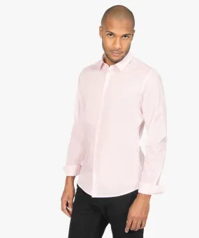 chemise unie coupe slim en coton stretch homme rose chemise manches longues