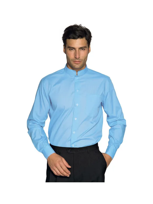 Chemise Unisexe Manches longues Dublino Bleu