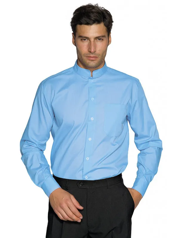 Chemise Unisexe Manches longues Dublino Bleu