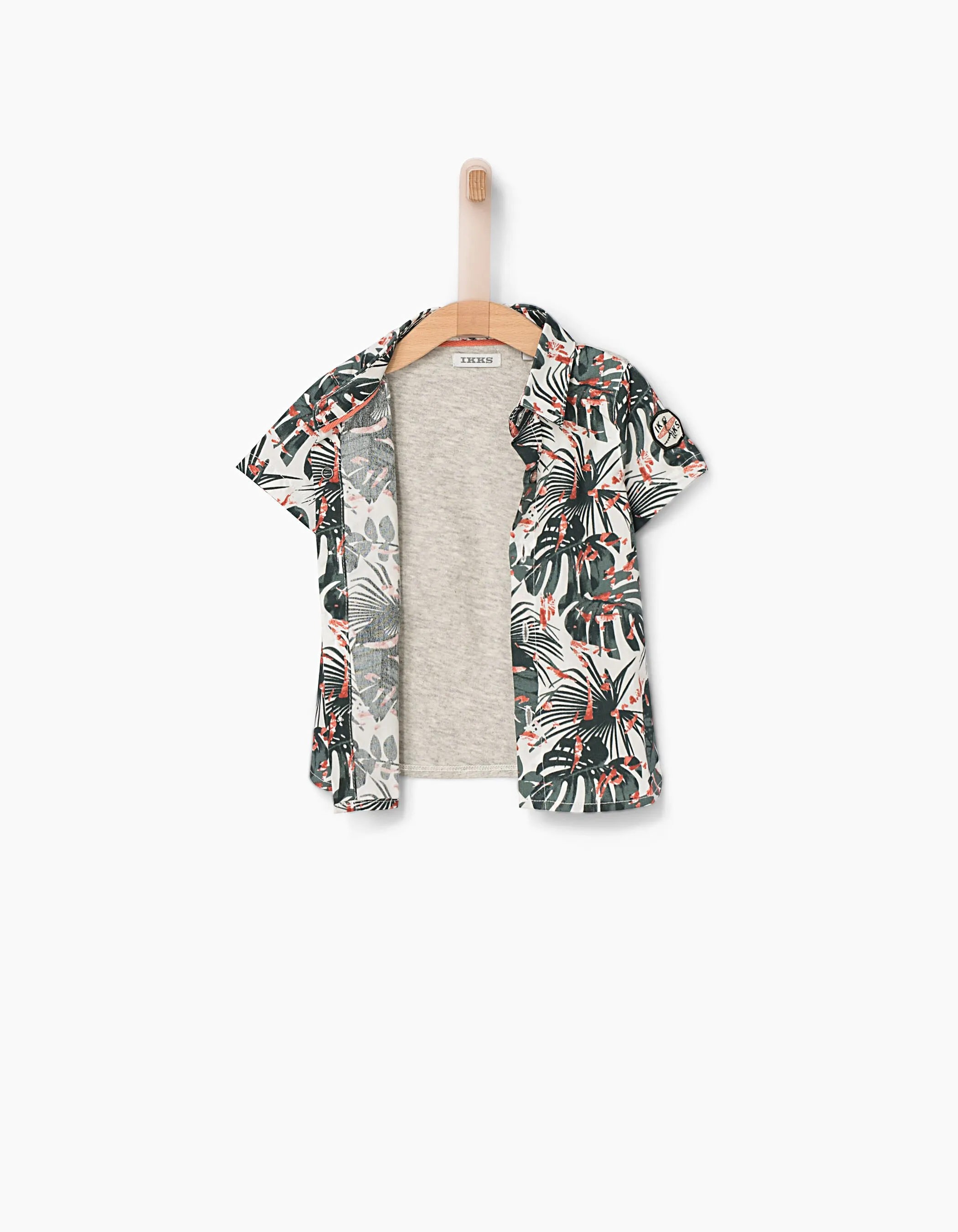 Chemise vert foncé camou tropical bébé garçon 