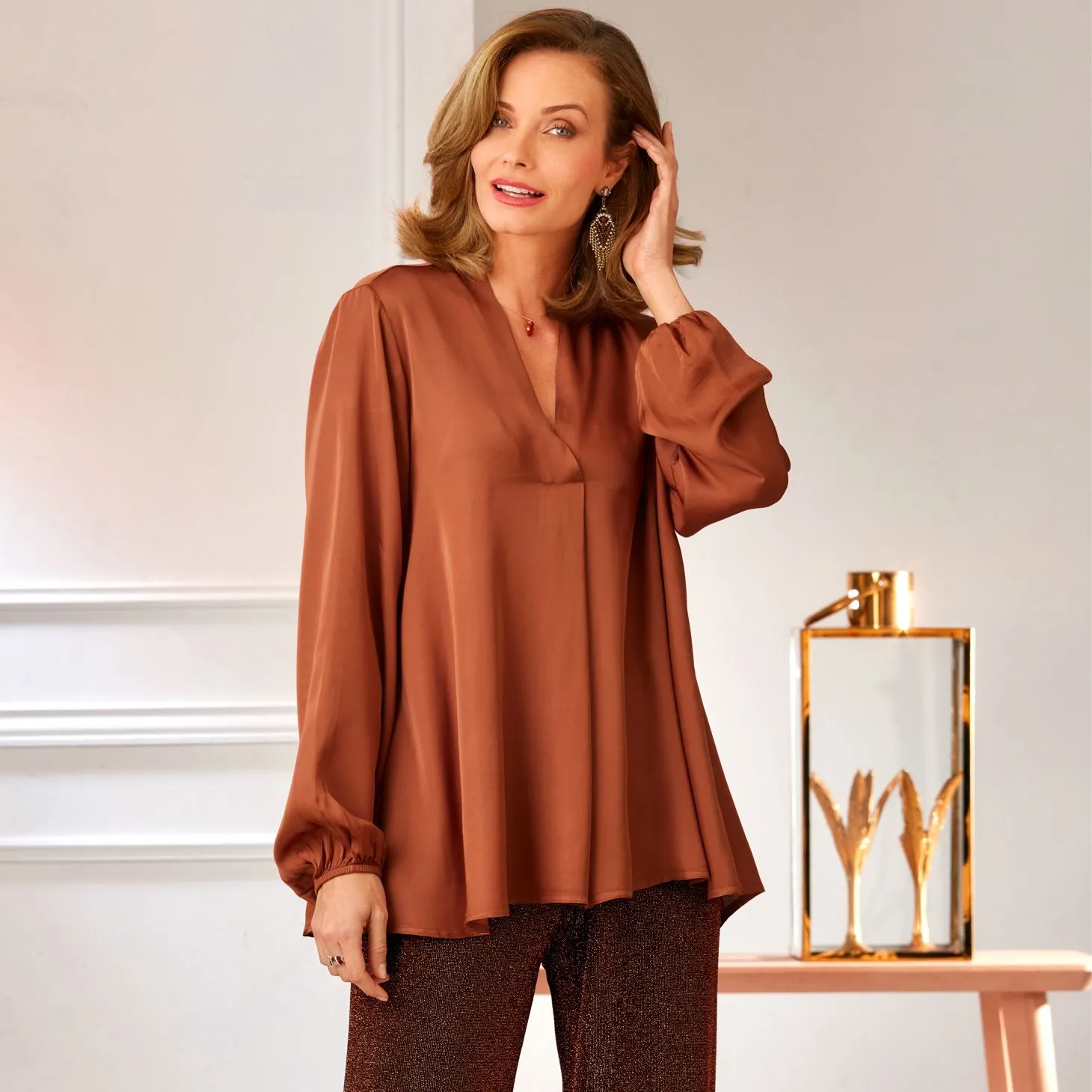 Chemise blouse en satin