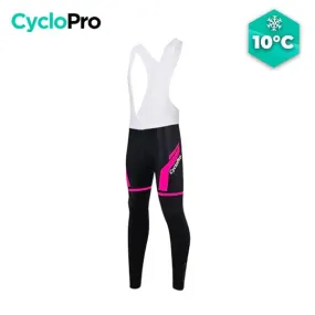 COLLANT CYCLISTE POUR FEMMES NOIRE ET ROSE - AUTOMNE