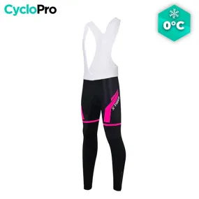 COLLANT CYCLISTE POUR FEMMES NOIRE ET ROSE - HIVER