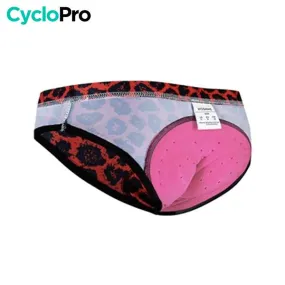 CULOTTE LEOPARD ROUGE VTT/CYCLISME ABSOR+ - FEMME