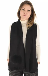 Echarpe en mohair noir Lea Clement - La Canadienne - Accessoires Textile Noir