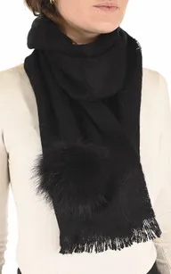 Echarpe en mohair noir Lea Clement - La Canadienne - Accessoires Textile Noir